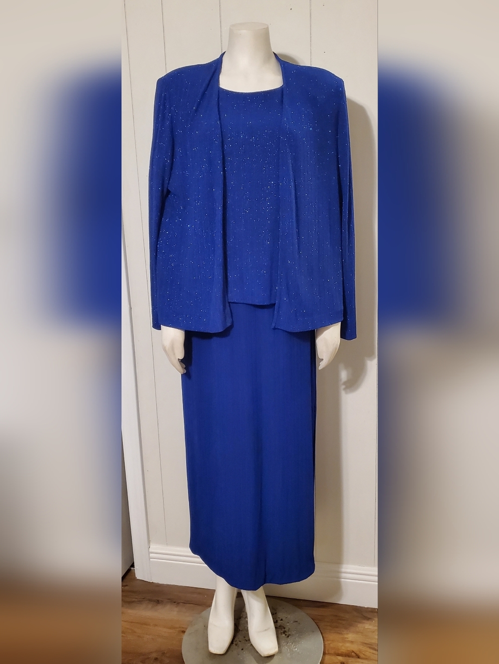Alex Evenings Petite Royal Blue Dress with Jacket
